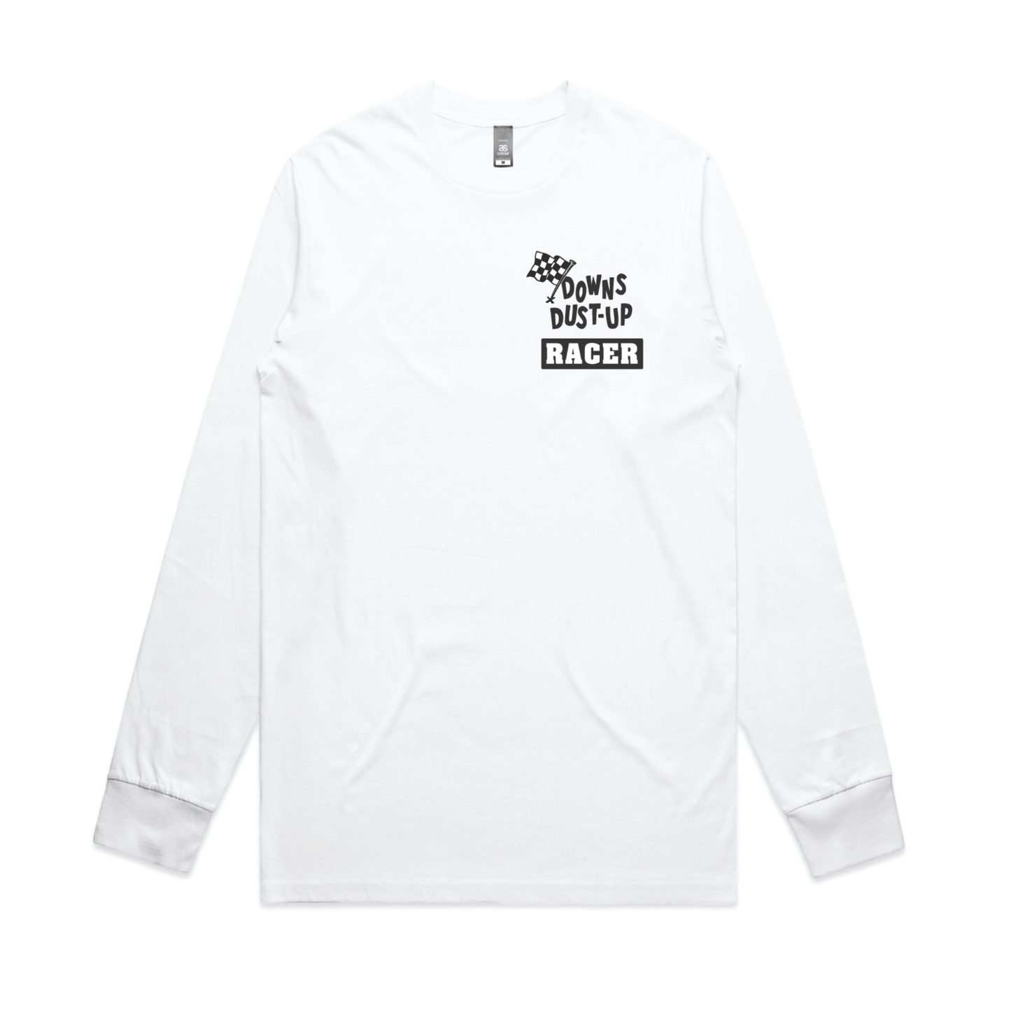 FortyOne30 Downs Dust 26' White Racer Long Sleeve tee front view