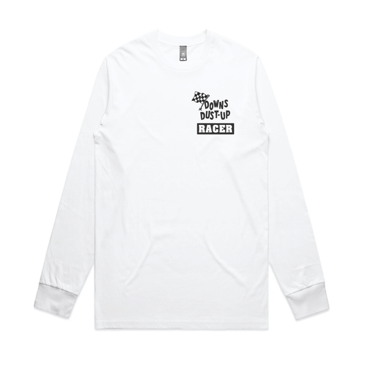FortyOne30 Downs Dust 26' White Racer Long Sleeve tee front view